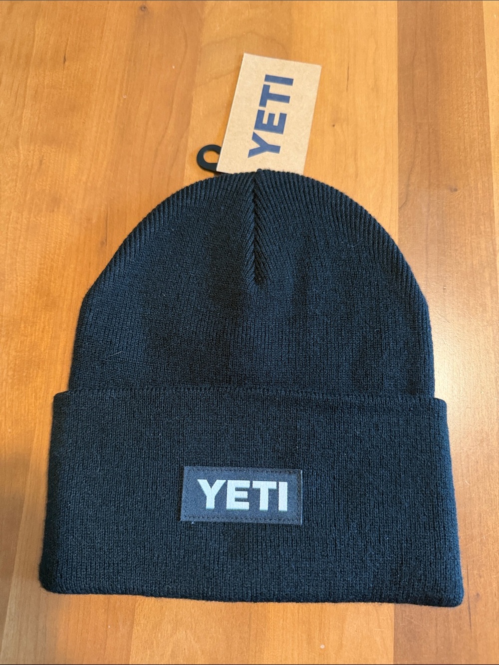 Yeti Black Cuffed Beanie with White Logo Patch
